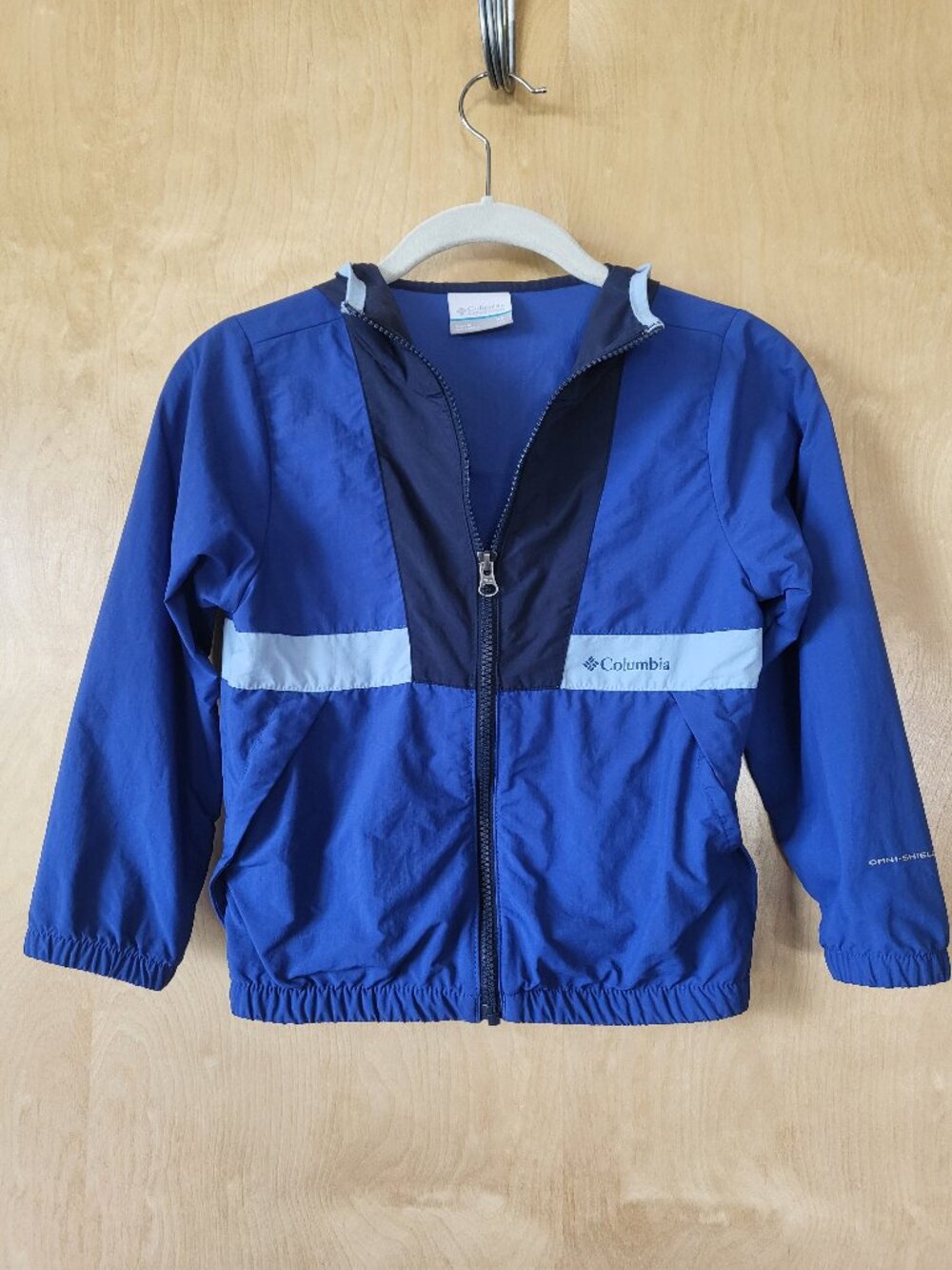 Columbia Spire Valley Hooded Windbreaker Jacket Blue Size XS